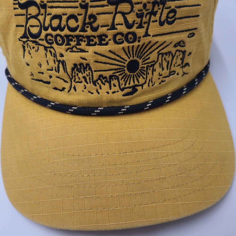 Black Rifle Coffee Company Hat Snapback Yellow Black Ripstop Rope Mountains Hike - Picture 3 of 15